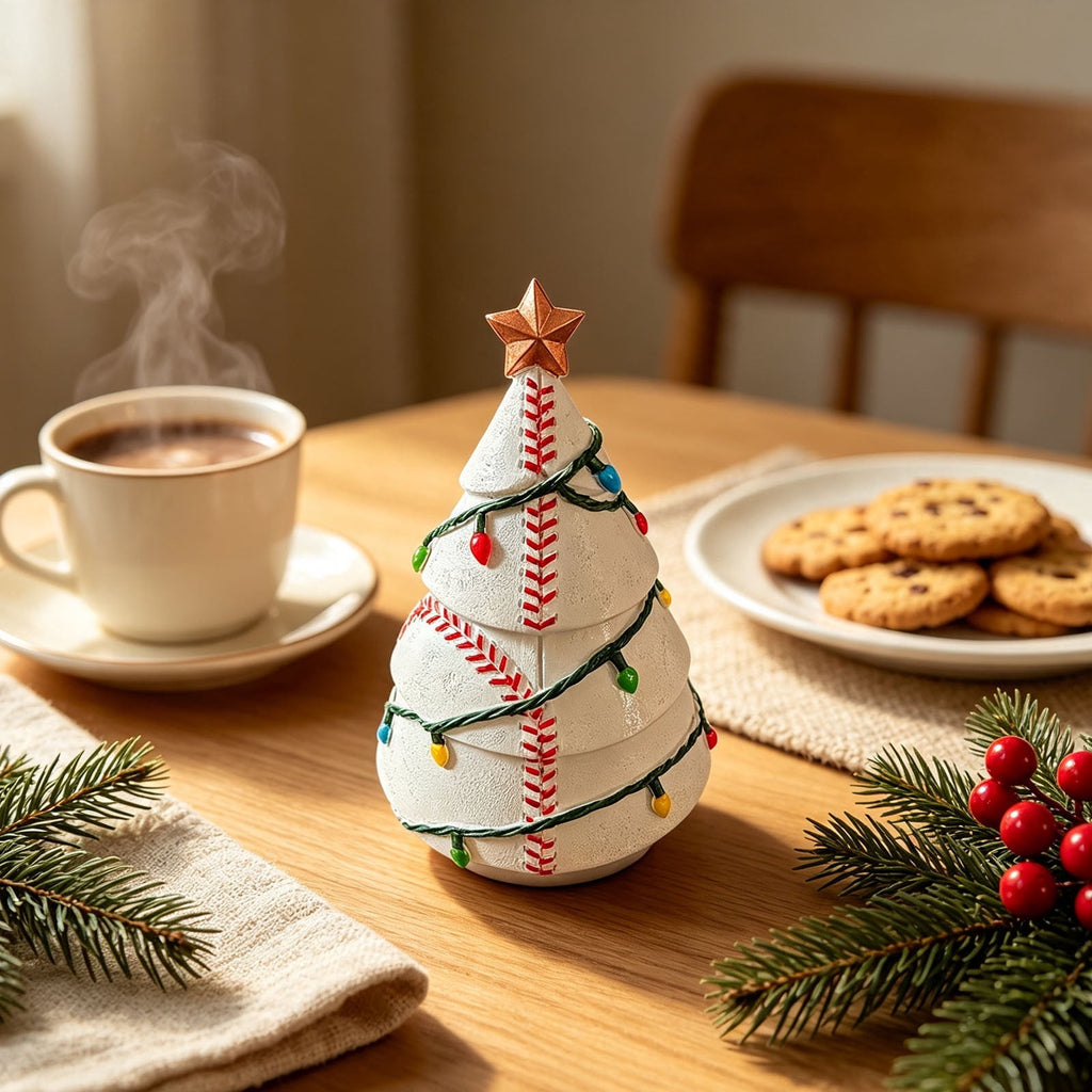 Christmas in july Decorations, Christmas Tree Resin Figurine, Sports Themed Tabletop Decor for Fall Thanksgiving Summerween, Unique Holiday Gift