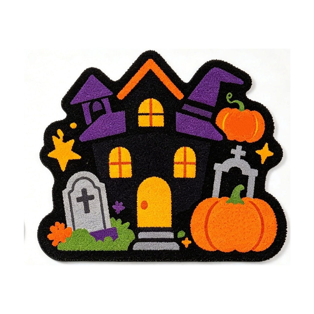 Halloween Door Mat Pumpkin Shaped Non-Absorbent Skidproof Mat 15.75x23.62in Polyester Skidproof & Weather Resistant for Front Door Porch Indoor Outdoor Halloween Door Mat by MPOISVA