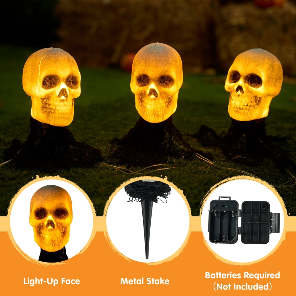 Joyfy 2 Pack Skeleton Hands Halloween Decoration Outdoor,13 inch Bloodstain Zombie Arm with Ground Stakes, Fake Arm Hands Prop Groundbreaker for Halloween Graveyard Lawn Decor