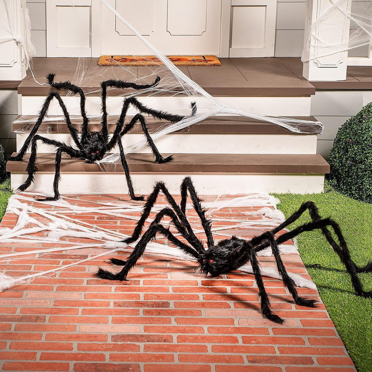Ayieyill 79 In Giant Spider Halloween Decorations Outdoor, Scary Large Spider for Halloween Yard Decorations, Haunted House Props, 1pc