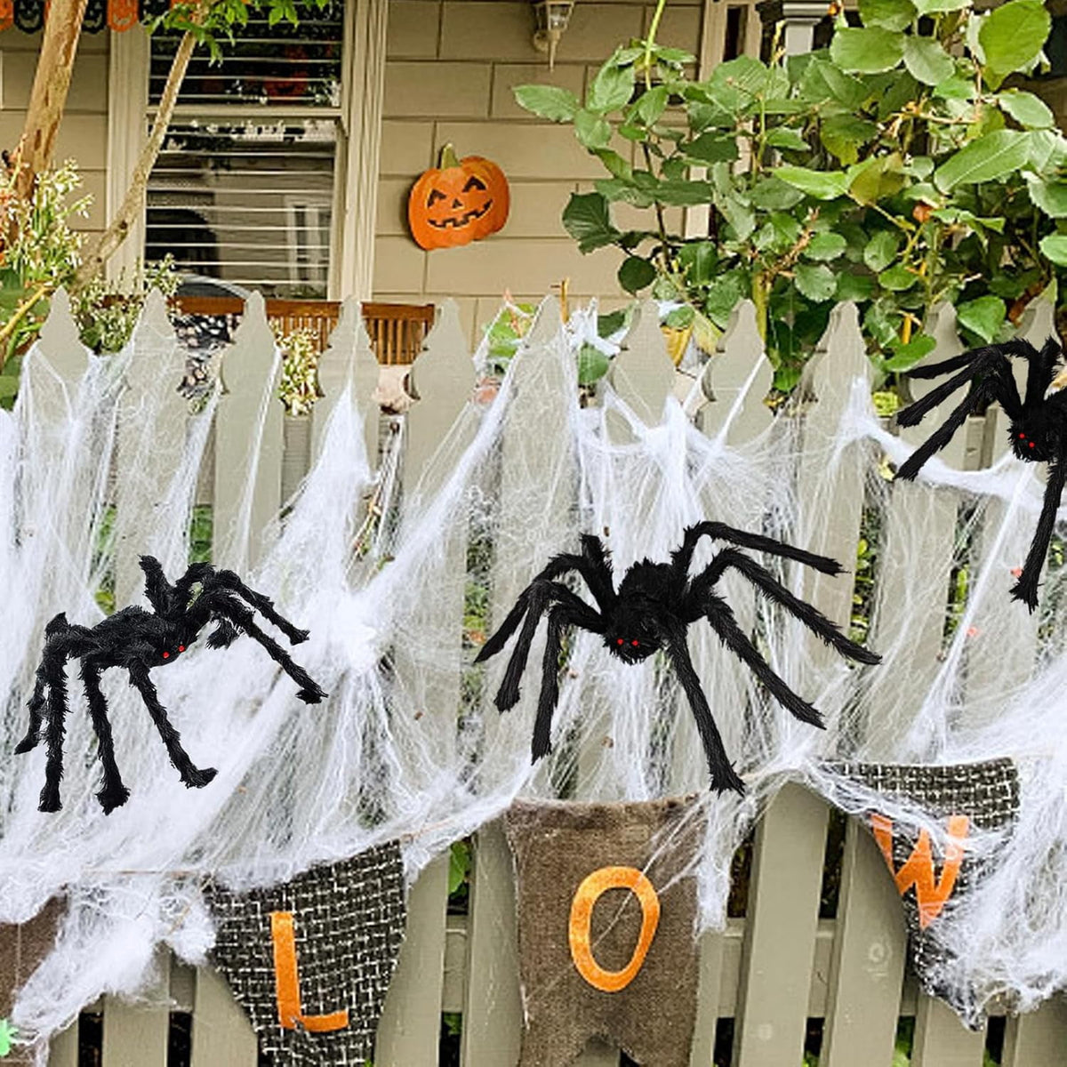 Ayieyill 79 In Giant Spider Halloween Decorations Outdoor, Scary Large Spider for Halloween Yard Decorations, Haunted House Props, 1pc