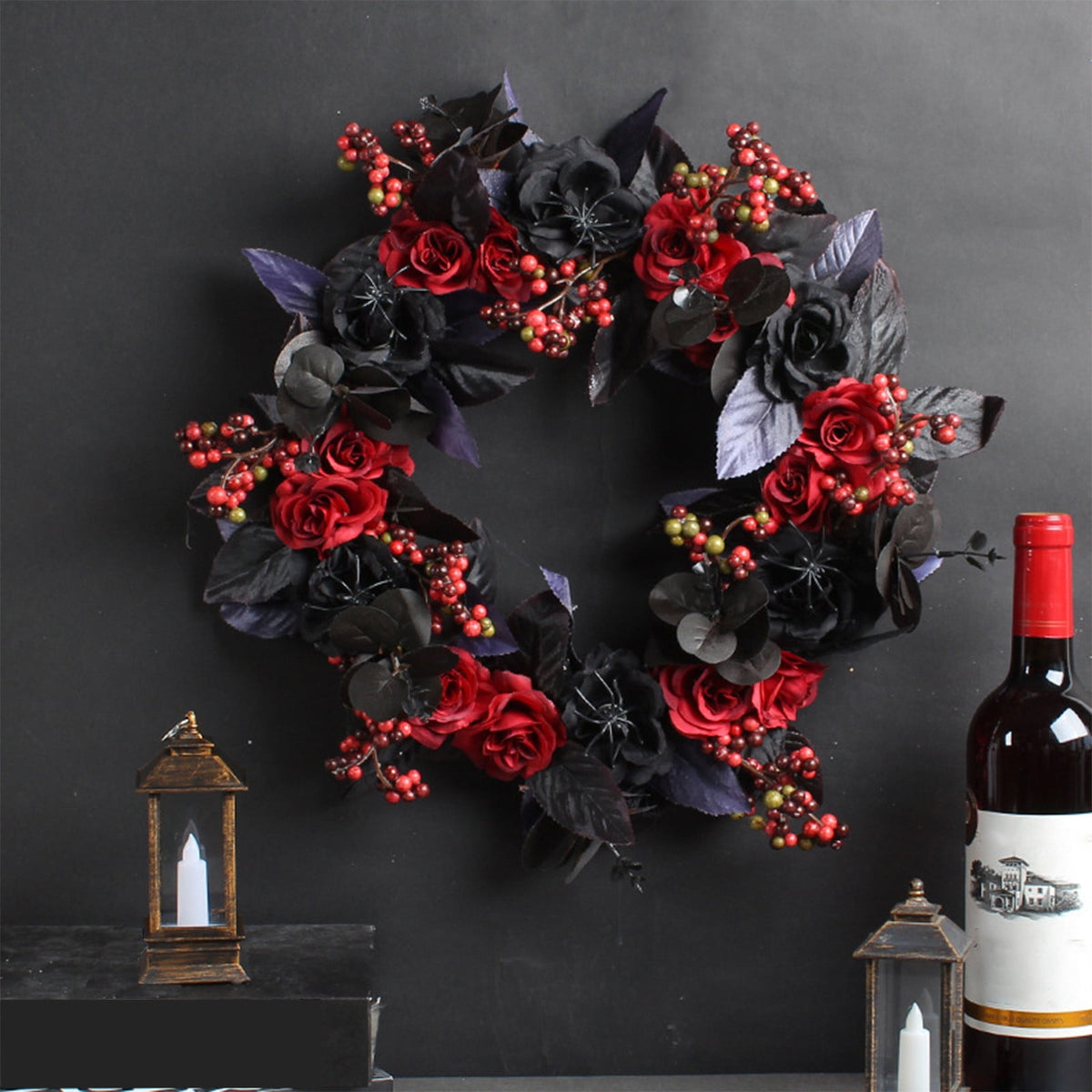 sruoe Wreaths for Front Door Clearance for Festival Outdoor Hanging Ornament, Halloween Thanksgiving Decor